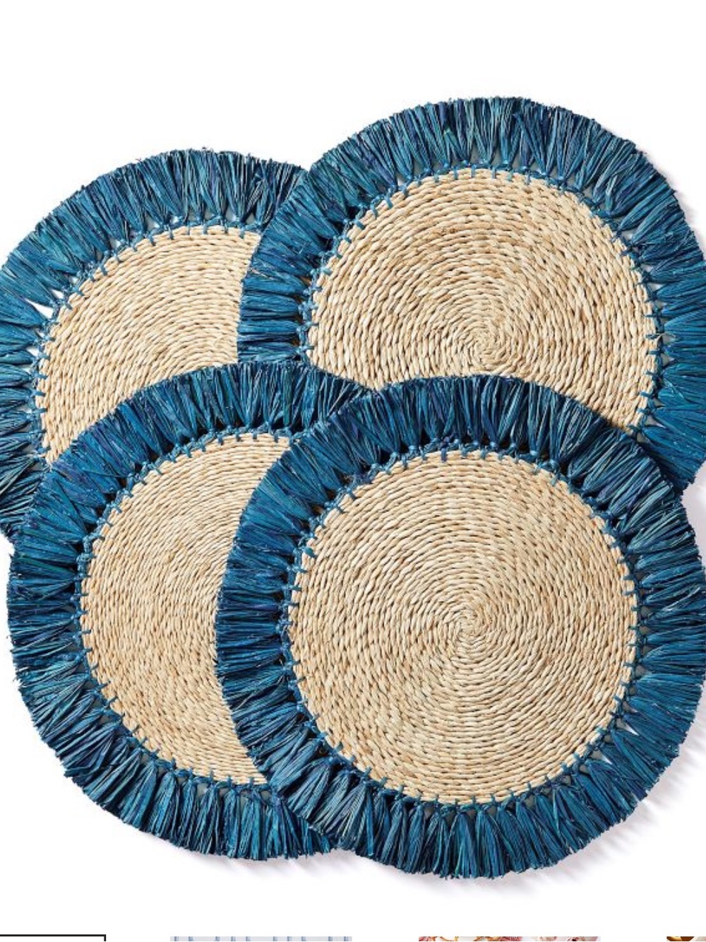 Marc& Graham raffia fringe chargers